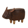 Brown Bull Animal Stool Footstool Faux Leather Ottomans Kids Toy Gift Lovely
