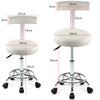 Salon Stool with Backrest Gas Lift Adjustable Swivel Barber Hairdresser Chair