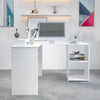 Corner Computer PC Desk L-shaped Table Workstation Home Office Study Table White