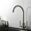 Modern Kitchen Taps Twin Dual Lever Hot Cold Tap Swivel Spout Mono Mixer