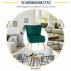 Luxury Velvet-Feel Accent Chair Padding Wood Frame Legs Home Green