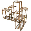 Anticorrosion Pine Wood Plant Flower Stand Ladder Pot Display Rack Square Shelf