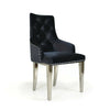 Black Velvet Lion Head Knocker Buttoned Quilted Back Chrome Legs Dining Chair
