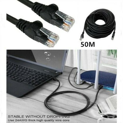 Extra Long 50m Cat5e RJ45 Ethernet Network Patch LAN Internet Cable 30% Copper