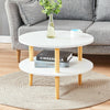 2 Tier Coffee/Tea Table Side End Tables Living Room Sofa Storage Round Wooden