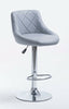 2 x GREY "MADRID" GAS LIFT BAR STOOLS, BREAKFAST KITCHEN BAR (MADRID GREY)