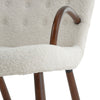 Boucle Armchair with Footstool Accent Tub Chair Occasional Chair Wing Back White