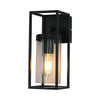 Vintage LED Rectangular Wall Light Clear Metal Lantern Garden Wall Lamp Sconce