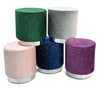 Velvet Plush Gem Studded Sparkle Dressing Table Stool Footstool Chrome Band