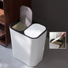 Kitchen Recycling Bin 15L Double Plastic 2 Section Compartment Press Top Dustbin
