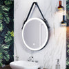 Black Round LED Bathroom Mirror with Touch Sensor Wall Mounted Demister Anti-fog