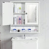 White Bathroom Wall Cabinet Storage Unit Cupboard with Mirror Wooden Shelves UK
