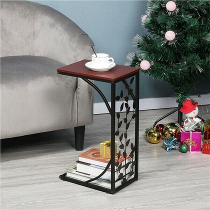 Small Sofa Side Table C Shaped Coffee End Table Living Room/Bedroom/L