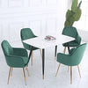 2pcs Velvet Padded Dining Chair Armchair With Metal Legs Home Office Restaurant