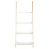 White & Bamboo 4 Tier Modern Ladder Wall Shelf/Bookcase Display Rack #261