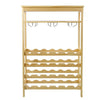 24 Bottle Wood Storage Wine Rack Glass Holder Display Stand Shelf Corner Table