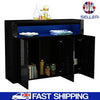 2/3 Doors Sideboard Kitchen Buffet High Gloss Matt Body LED Storage Cabinet UK