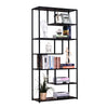 Wood BookShelf Industrial Style 6 Tier Living Room Display Rack Organiser