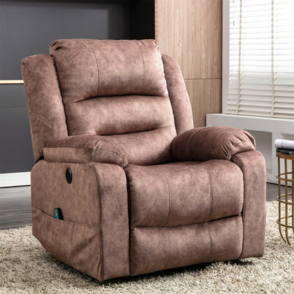 Electric Massage Chair Power Lift Recliner Armchair Sofa with Heat Velvet Brown