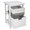 Elegant Wooden Bedside Cabinet Unit Table 1 Wicker Basket Small Bathroom Unit