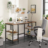 Large Computer Desk Laptop Pc Writing Study Office Industrial Table 4 Shelves