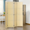 Folding Room Divider 4 Panel Woven Partition Privacy Screen Wall Free Standing