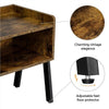 Industrial Side End Table Stackable Bedside Table Storage Nightstand for Bedroom
