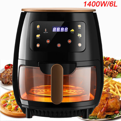 6L Air Fryer Cooker Ovens Low Fat Healthy Oil free Frying Kitchen LCD Digital