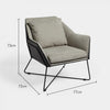 Grey Armchair Accent Chair, Black Faux Leather Exterior & Metal Frame