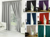 THERMAL BLACKOUT PENCIL PLEAT READY MADE CURTAINS PAIR TAPE TOP + FREE TIE BACKS