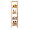 Modern 5 Tiers Storage Rack Shelving Bookcase Bamboo Books Plant Shelf Home