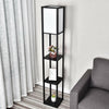 159 cm Height Floor Lamp Bedside Light Free Standing Holder Storage Shelf Wooden