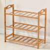 3/4/5 Tiers Wood Shoe Rack Shelf Home Small Item Storage Organizer Free Standing