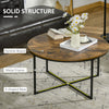 Rustic Round Coffee Table Industrial Style Furniture Metal Side End Vintage Unit