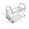 2-Tier Stainless Steel Dish Drying Rack Cup Holder and Dish Drainer for Kitchen