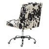 Adjustable Computer Desk Chair Cow Print Velvet Padded Office Study Swivel Chair
