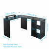 Corner L-Shaped Computer Desk PC Table Study Workstation Home Office w/ Shelves