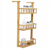 Bamboo Wooden Refrigerator Rack Wall Hanging Shelf Kitchen Storage Free Standing