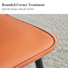 2Pcs Faux Leather Chairs High Backrest Metal Legs Dining Room Chair Orange