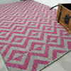 NEW Pink Blush Geometric Outdoor Patio BBQ Garden Washable Easy Clean Area Rug