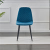 2/4/6 X Dining Chairs Set Velvet Padded Seat Metal Leg Kitchen Chair Grey/ Blue