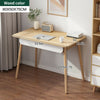 Scandinavian Computer Laptop Office Writing Work Desk Table w Drawers Oak Color