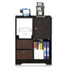 Furinno Espresso Living Storage Cabinet with Bins and Door, Espresso/Dark Brown