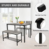 Dining Table and Chairs Set Wooden Steel Frame 2/4 Seat Modern Kitchen Set Grey