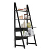 4 Tier Ladder Corner Bookcase Shelf Rack Display Organiser Black Storage Display