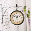 Classic Double-sided Outdoor Garden Paddington Station Wall Clock Iron Frame