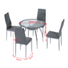 Glass Dining Table and 4 Chairs Modern Round Furniture Metal Seater Grey Set 5pc