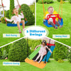3-in-1 Kids Swing Set Metal A-Frame Stand Swing Playset Platform Tree Swing Seat
