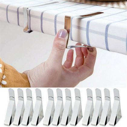 8X British Steel Table Cloth Cover Clips Quality Metal Pegs Clamps Picnic Prom