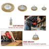 6pcs Brass Wire Wheel / Cup Brush Set Use With Rotary Drill And Drills